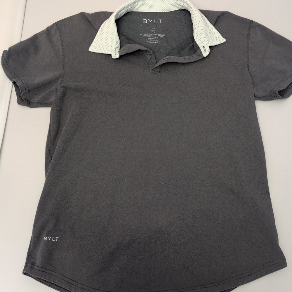 Bylt Basics Gray Polo Shirt Men Large